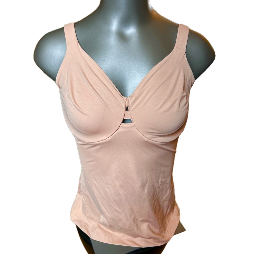 SPANX Low Profile 34DDD Minimizer Shaping Cami Champagne Beige EUC